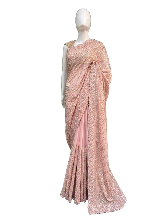 Gorgeous Georgette Saree with Sequin Embellishments