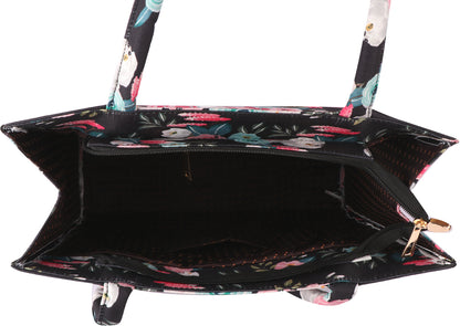 Stylish Doll printed Handbag in Black color