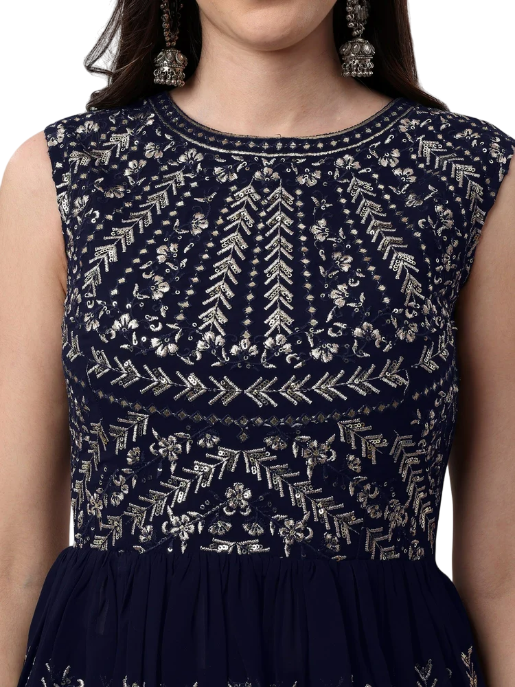 Pretty Women's Peplum Embroidered Sharara Set