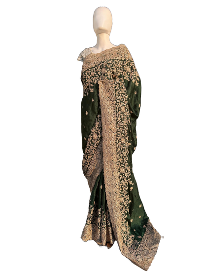 Premium quality Bridal look Saree with Satin fabric