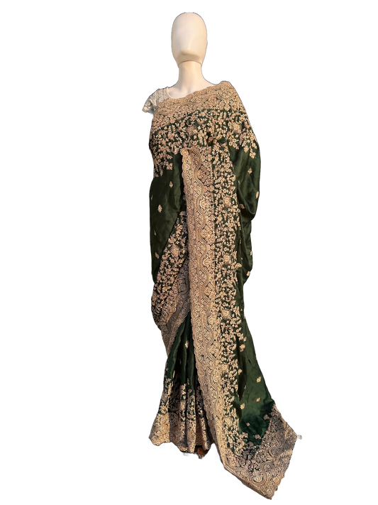 Premium quality Bridal look Saree with Satin fabric